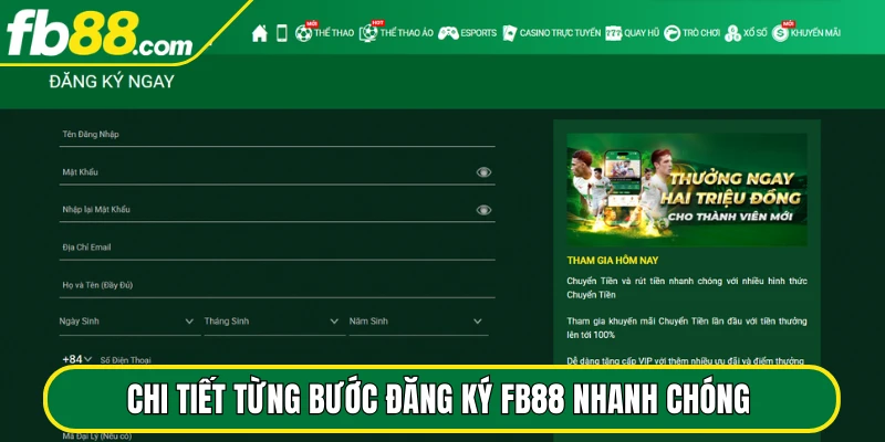 Chi tiết từng bước đăng ký FB88 nhanh chóng cho bạn mới